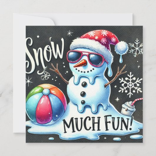 クリスマス雪だるまスノーボール多くのおもしろい シーズンカード (正面)