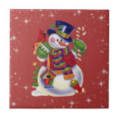 クリスマス雪だるまタイル タイル (正面)