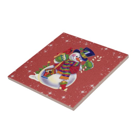 クリスマス雪だるまタイル タイル (側面)