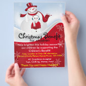 クリスマス雪だるまチャリティー子供向けチラシ チラシ (手)