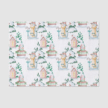 クリスマス雪だるまハウスツリーズイラストレーション