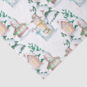 クリスマス雪だるまハウスツリーズイラストレーション 薄葉紙 (詳細)