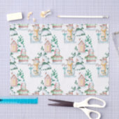 クリスマス雪だるまハウスツリーズイラストレーション 薄葉紙 (クラフト)