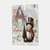 クリスマス雪だるまハウスメタルスクエアオーナメント メタルオーナメント (正面左)