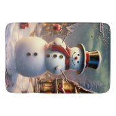 クリスマス雪だるまバスマット バスマット (正面)