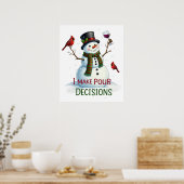 クリスマス雪だるまバーラウンジパーティーワイン ポスター (キッチン)