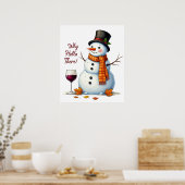 クリスマス雪だるまバーラウンジ飲みパーティー ポスター (キッチン)