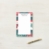 クリスマス雪だるまパターン注記 ポストイット (デスク上)