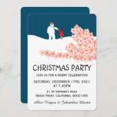クリスマス雪だるまパーティの招待状 招待状 (正面/裏面)