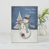 クリスマス雪だるまパーティーの招待状 招待状 (スタンド正面)