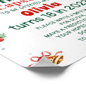 クリスマス雪だるまパーティーカプセル標識 ポスター (角)