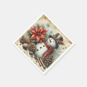 クリスマス雪だるまパーティーナプキンス スタンダードカクテルナプキン (角)