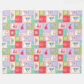 クリスマス雪だるまパーティーフリースブランケット フリースブランケット (正面(横))