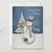 クリスマス雪だるまパーティー招待状 招待状 (正面)