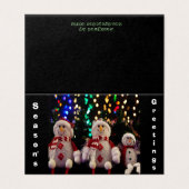 クリスマス雪だるまファミリーオーナメントツリーフォトカード (外部フラット)