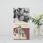 クリスマス雪だるまファミリーフォトカード シーズンカード (スタンド正面)