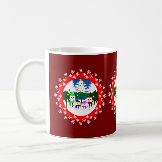 クリスマス雪だるまファミリーマグ コーヒーマグカップ (左)
