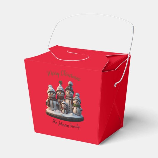 クリスマス雪だるまファミリー フェイバーボックス (正面サイド)