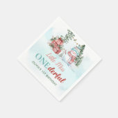 クリスマス雪だるまファースト誕生日 スタンダードカクテルナプキン (角)