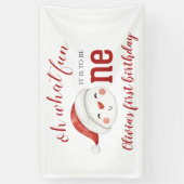 クリスマス雪だるまファースト誕生日 横断幕 (縦)