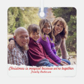 クリスマス雪だるまフォトレトロスクエアオーナメント メタルオーナメント (裏面)