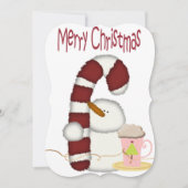 クリスマス雪だるまフラットグリーティングカード カード (正面)