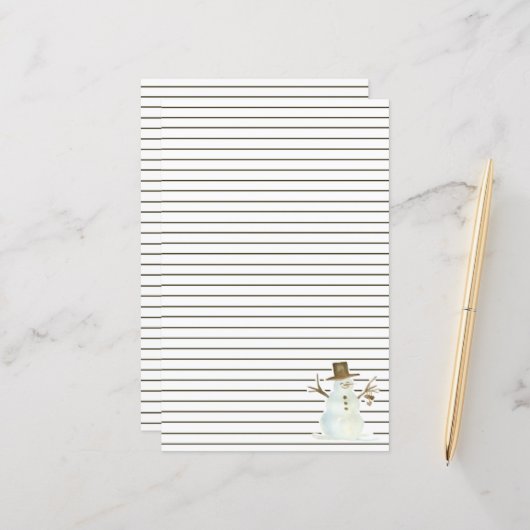 クリスマス雪だるまブラウンライニングパーソナライズされたホリデー (正面/裏面インサイチュ)