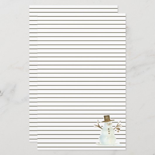 クリスマス雪だるまブラウンライニングパーソナライズされたホリデー (正面/裏面)