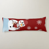 クリスマス雪だるまホットチョコレートとキャンディーケーン ボディピロー (裏面)