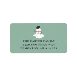 クリスマス雪だるまホリデーおもしろいキュートモダン ラベル