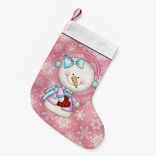 クリスマス雪だるまホリデーマンガストッキング スモールクリスマスストッキング (正面 (吊り時))