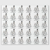 クリスマス雪だるまホリデーラッピング紙 ラッピングペーパー (フラット)