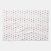 クリスマス雪だるまホリデーレッドスタイリッシュブラック キッチンタオル (横)