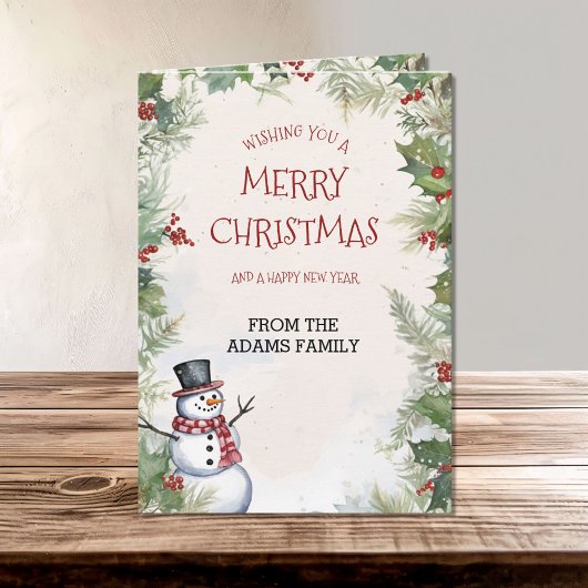 クリスマス雪だるまホリーモミ&スノーシーンファミリー カード