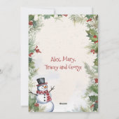 クリスマス雪だるまホリーモミ&スノーシーンファミリー シーズンカード (裏面)