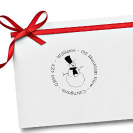 クリスマス雪だるまホームアドレス自己スタンプ ラバースタンプ