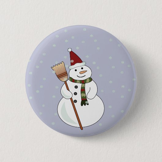 クリスマス雪だるまボタン 缶バッジ (正面)
