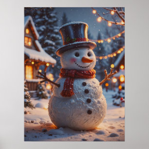 クリスマス雪だるまポスター ポスター