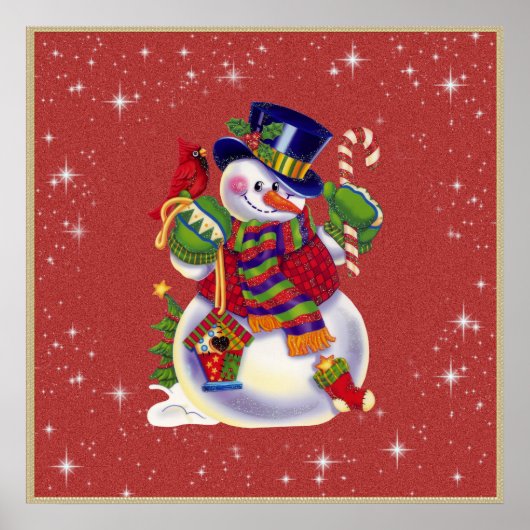 クリスマス雪だるまポスター ポスター (正面)