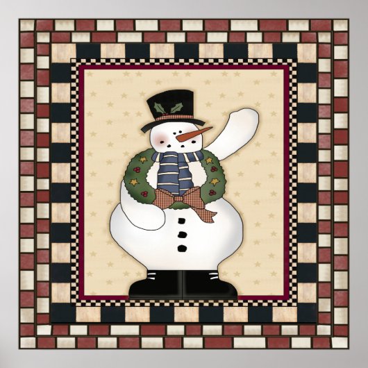 クリスマス雪だるまポスター ポスター (正面)