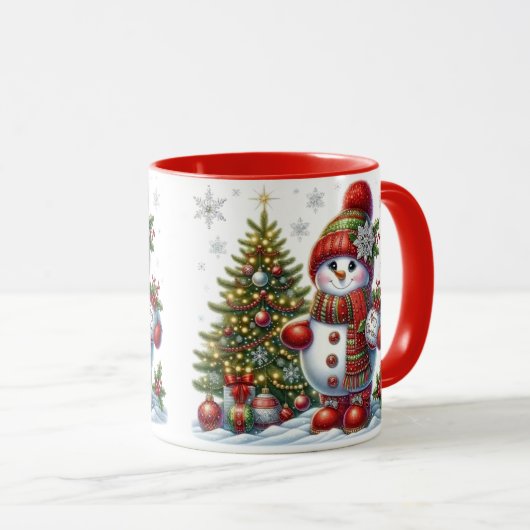 クリスマス雪だるまマグカップ マグカップ (正面右)