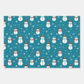 クリスマス雪だるまラッピング紙 ラッピングペーパーシート (正面2)