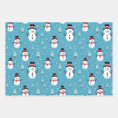 クリスマス雪だるまラッピング紙 ラッピングペーパーシート (正面)