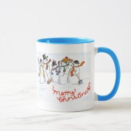 クリスマス雪だるまリンガーマグ マグカップ