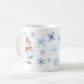 クリスマス雪だるまレッツスノーブルースノーフレーク コーヒーマグカップ (正面左)