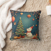 クリスマス雪だるま人形枕 クッション (ブランケット)