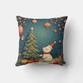 クリスマス雪だるま人形枕 クッション (裏面)