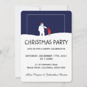 クリスマス雪だるま付き散歩パーティの招待状 招待状 (正面)