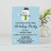 クリスマス雪だるま会社ホリデーパーティホワイトスノー 招待状 (スタンド正面)