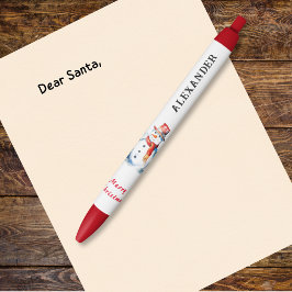 クリスマス雪だるま写真フェスティバルホリデーキッズ 黒ボールペン